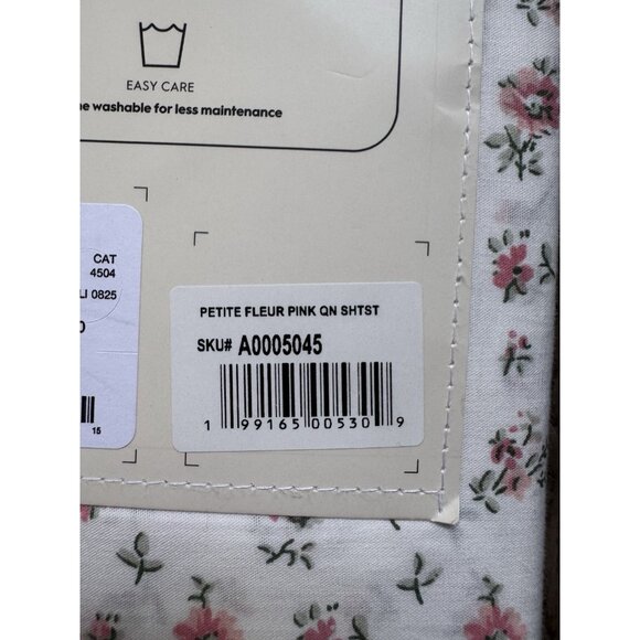 NEW 4pc Laura Ashley Queen Sheet Set Cottage Floral PETITE FLEUR PINK & Green - Picture 5 of 5